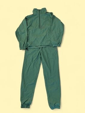 Vintage 80s The North Face Tracksuit Nylon Anorak Jacket Pants 2 Piece Green Men